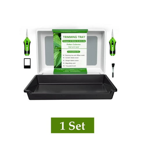 2-Tier Trim Tray Kit with 150 Micron Pollen Screen Trimming Tray &