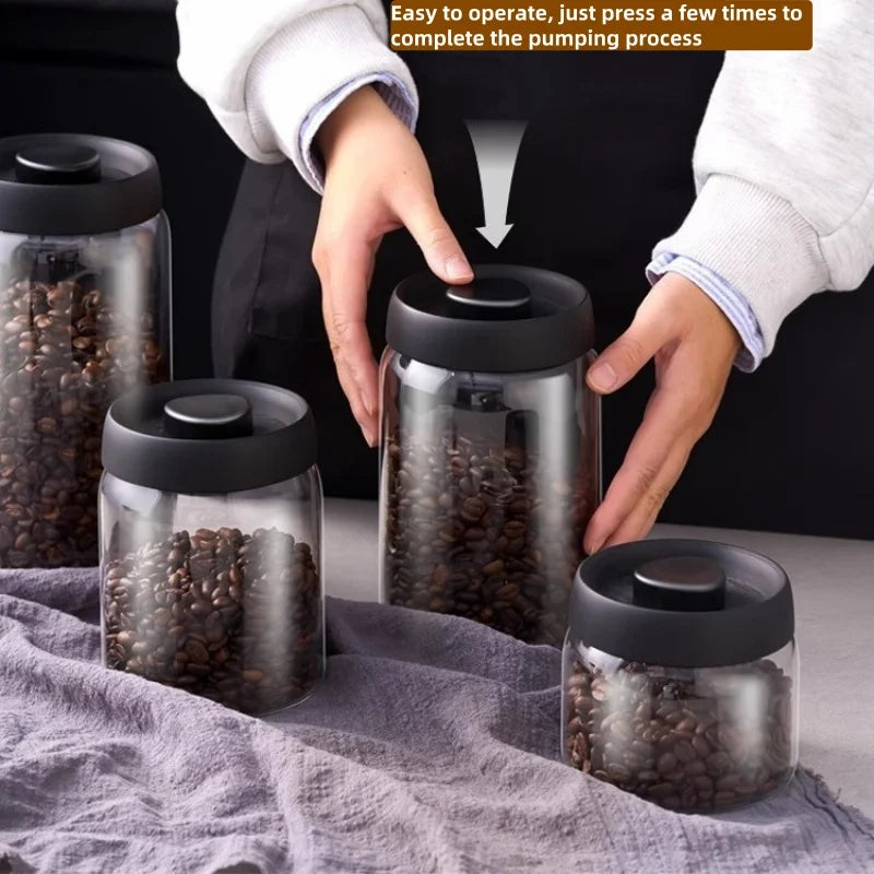 Multi Capacity Black Lid Coffee Pot Manual Vacuum Moisture-proof