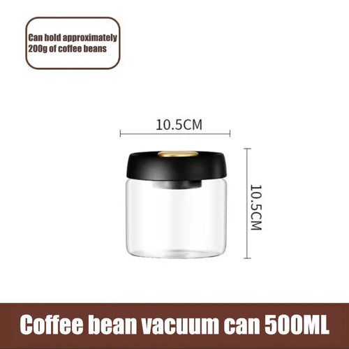 Coffee beans vacuum sealed jar transparent glass food storage jar