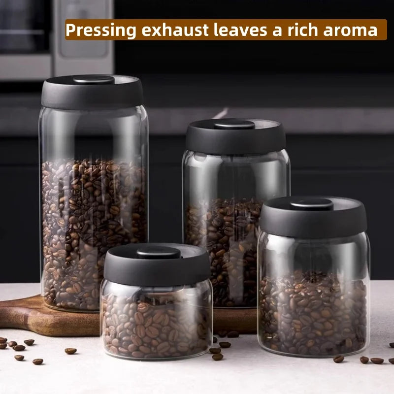Multi Capacity Black Lid Coffee Pot Manual Vacuum Moisture-proof