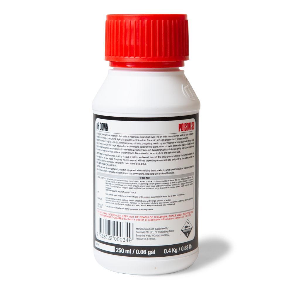 pH Down Concentrate 250ml Nutrifield Hydroponic Phosphoric Acid Soil