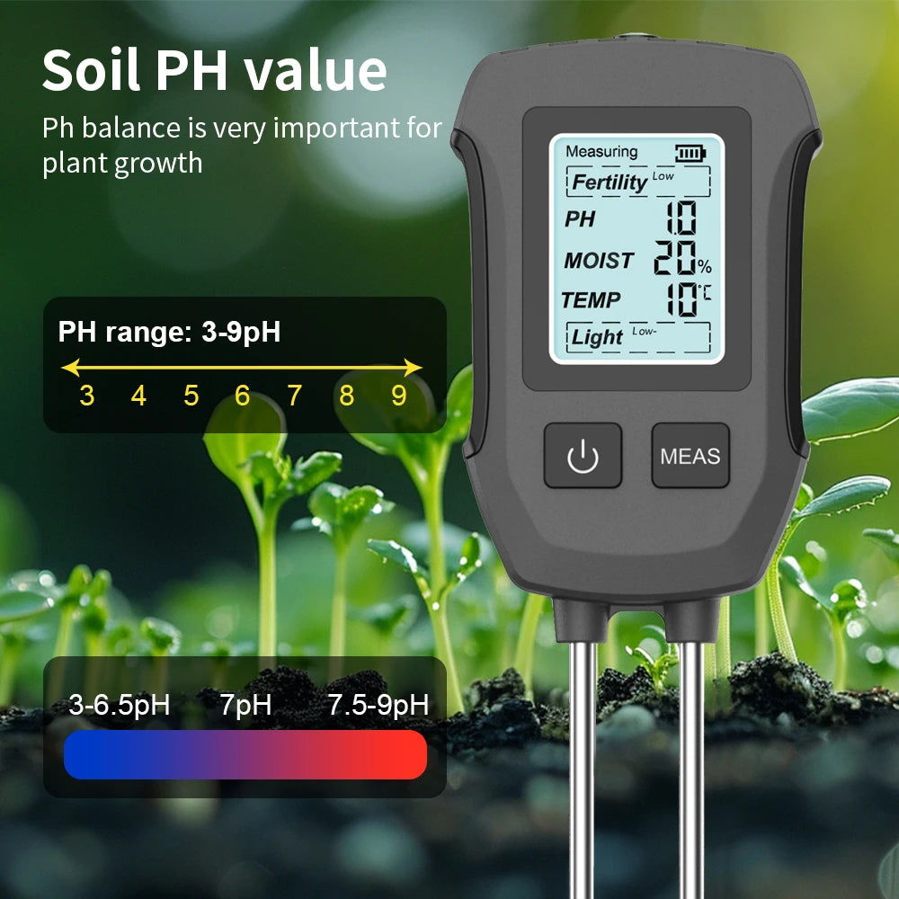 2/3/3/5/6 in 1 Digital Soil Tester Multifunctional Soil Fertility pH