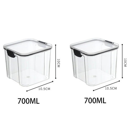 5Pcs Sets Sealed Jar Food Storage Box Transparent Plastic Kitchen