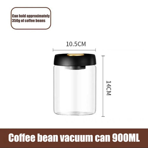 Coffee beans vacuum sealed jar transparent glass food storage jar