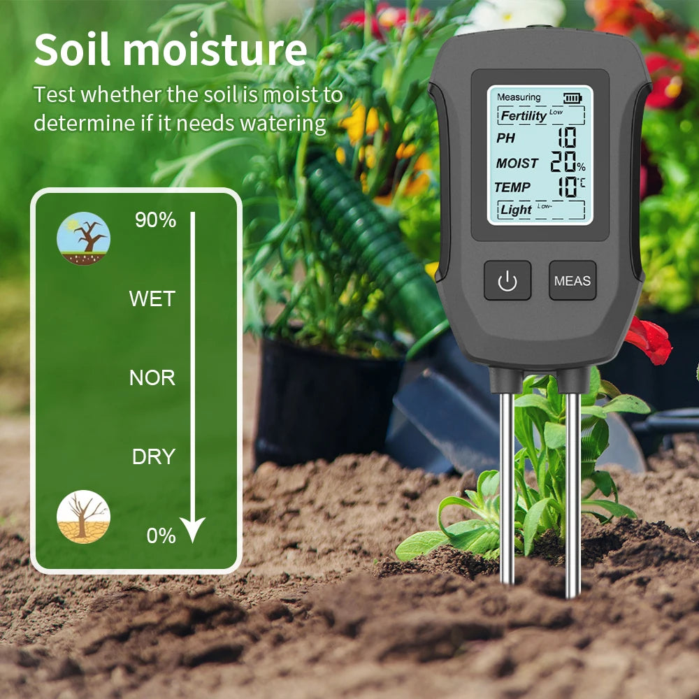 2/3/3/5/6 in 1 Digital Soil Tester Multifunctional Soil Fertility pH