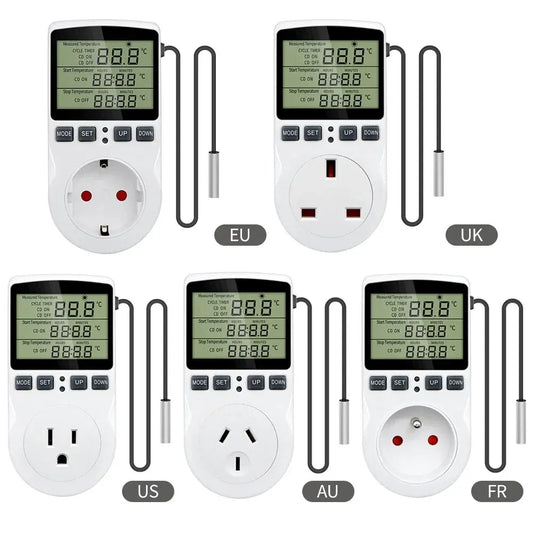Timer Socket Thermostat Digital Temperature Controller EU/AU/US/FR/UK