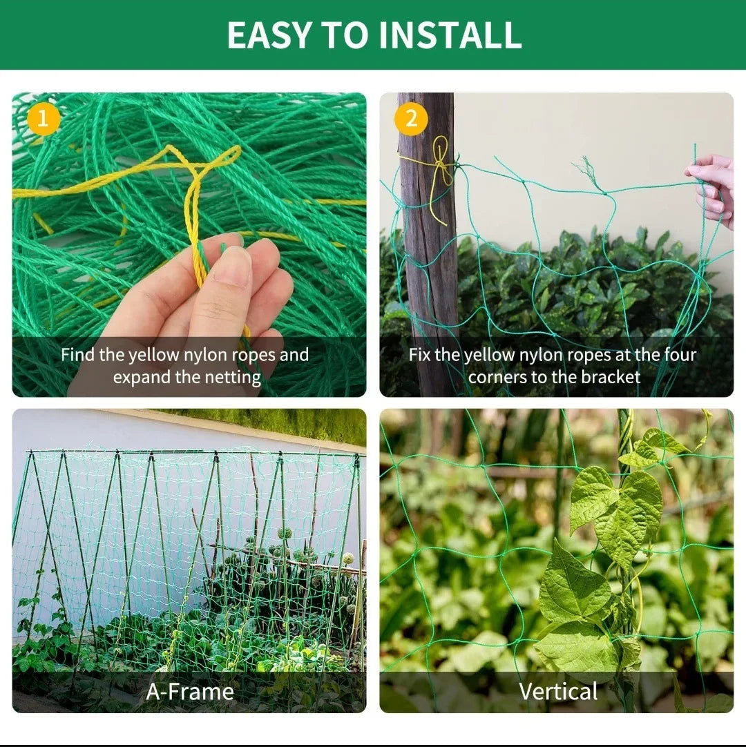 Plant Trellis Pergolas, Heavy-Duty Polyester Grow Net, Garden Trellis