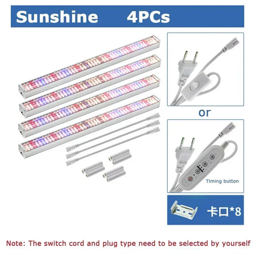 Newest 1/2/4/6PCS Full Spectrum LED Growing Lights for Greenhouse
