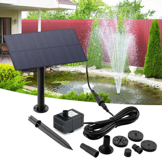 5W 5V Water Fountain Garden Decoration with Stake Solar Power Panel