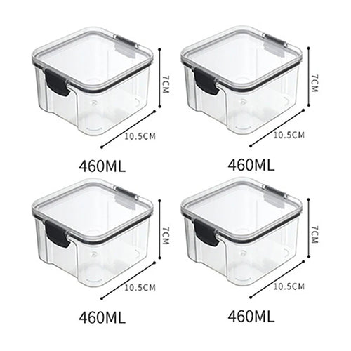 5Pcs Sets Sealed Jar Food Storage Box Transparent Plastic Kitchen