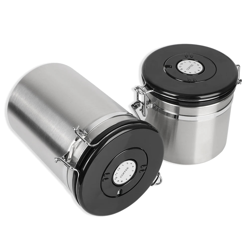 Stainless Steel Airtight Lid Preserves Freshness Storage Canister