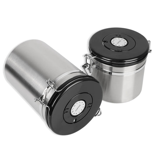 Stainless Steel Airtight Lid Preserves Freshness Storage Canister