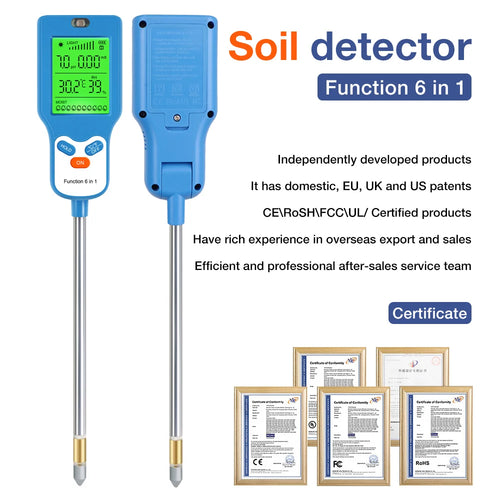 2/3/3/5/6 in 1 Digital Soil Tester Multifunctional Soil Fertility pH