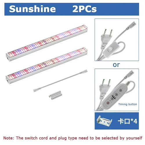 Newest 1/2/4/6PCS Full Spectrum LED Growing Lights for Greenhouse