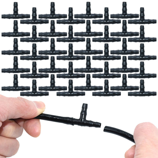 SPRYCLE 20-100PCS 1/4 Inch Connector Joint Tee Drip Irrigation Dripper
