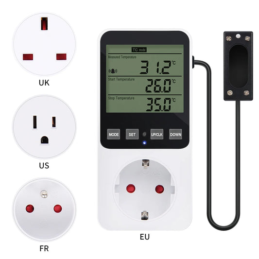 Humidity Temperature Controller Timer Socket Heating Cooling