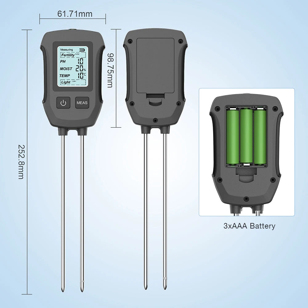2/3/3/5/6 in 1 Digital Soil Tester Multifunctional Soil Fertility pH