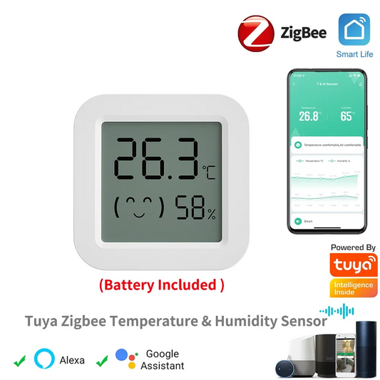 Tuya ZigBee Temperature Humidity Sensor For Smart Home With LCD Screen