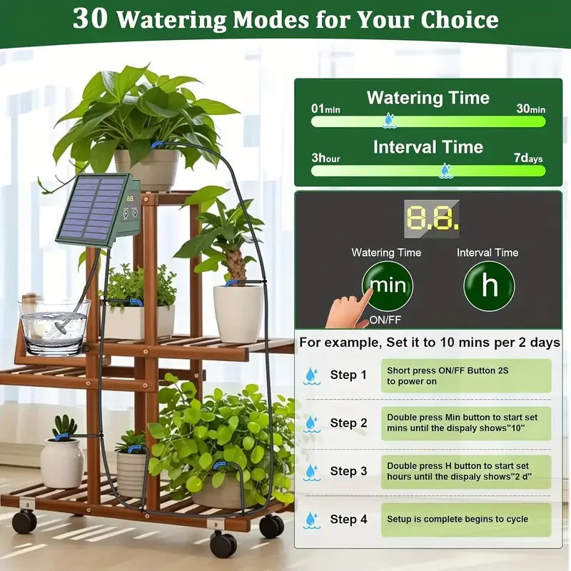 1pc DIY Solar-Powered Automatic Drip Irrigation System  for Raised