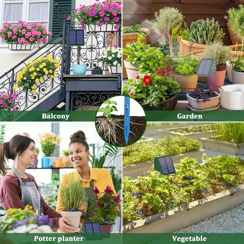1pc DIY Solar-Powered Automatic Drip Irrigation System  for Raised