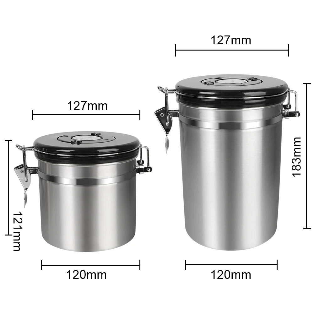 Stainless Steel Airtight Lid Preserves Freshness Storage Canister