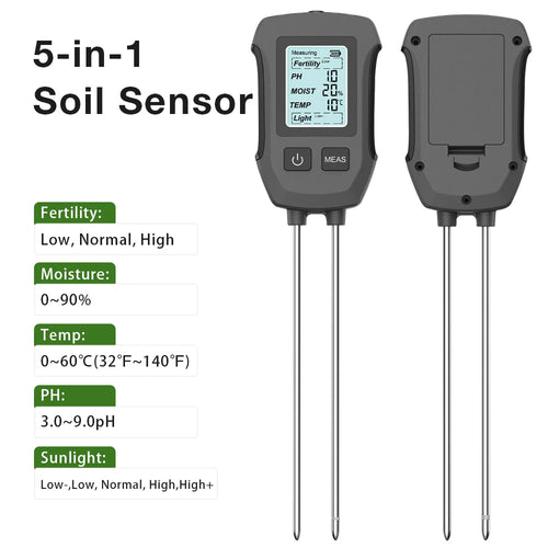 2/3/3/5/6 in 1 Digital Soil Tester Multifunctional Soil Fertility pH